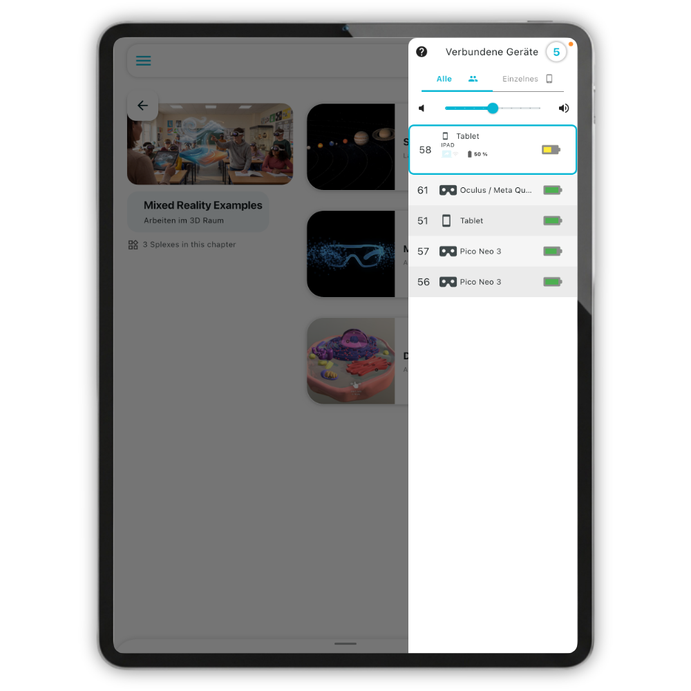 Companion App auf dem Tablet — verbundene Geräte steuern und präsentieren